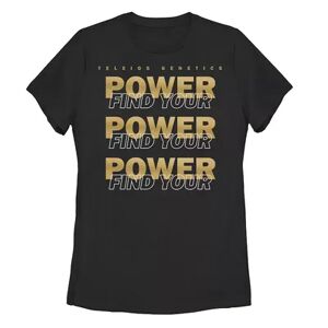 Licensed Character Juniors' Project Power Teleios Genetics Find Your Power Text Stack Tee, Girl's, Size: XXL, Black