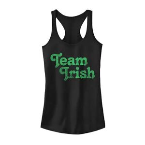 Unbranded Juniors' Team Irish Distressed Neon Green Text Tank Top, Girl's, Size: XS, Black