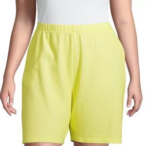 Lands' End Plus Size Lands' End Sport Knit Pull-On Shorts, Women's, Size: 2XL, Yellow