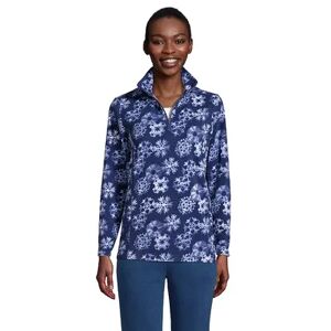 Women's Lands' End 1/4-Zip Fleece Pullover, Size: Medium, Dark Blue