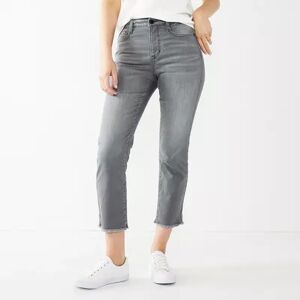 Nine West Petite Nine West Slimming Straight-Leg High-Waisted Crop Jeans, Women's, Size: 18 Petite, Grey