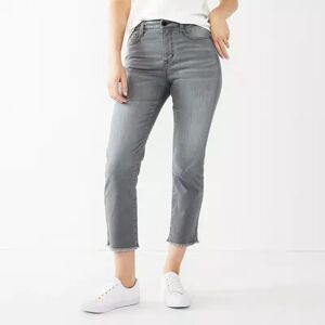Nine West Petite Nine West Slimming Straight-Leg High-Waisted Crop Jeans, Women's, Size: 16 Petite, Grey