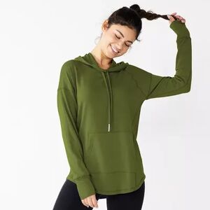 Tek Gear Women's Tek Gear Hooded French Terry Tunic, Size: XS, Med Green