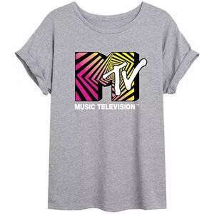 Licensed Character Juniors' MTV Logo Optical 805 Flowy Tee, Girl's, Size: XL, Med Grey