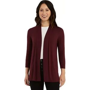 Women's AB Studio Banded Edge Open-Front Cardigan, Size: Small, Med Purple