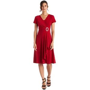 R&M Richards Women's R&M Richards Cascade Midi Dress, Size: 16, Red