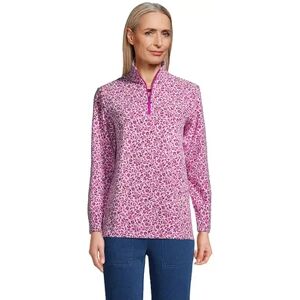 Lands' End Women's Lands' End 1/4-Zip Fleece Pullover, Size: Small, Dark Pink