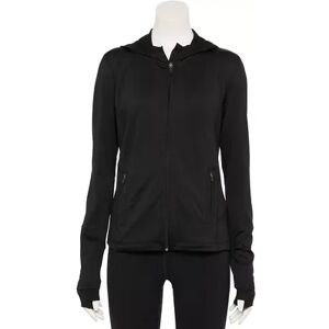 Tek Gear Women's Tek Gear Performance Hooded Fleece Jacket, Size: Large, Black