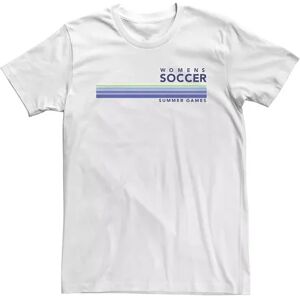 Licensed Character Big & Tall Women's Soccer Summer Games Stripes Tee, Size: XL Tall, White