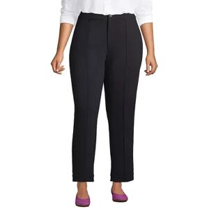 Plus Size Lands' End Starfish High-Rise Pintuck Straight-Leg Ankle Pants, Women's, Size: 3XL, Black