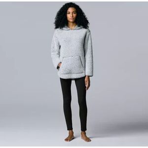 Women's Simply Vera Vera Wang Sherpa Hooded Tunic and Jersey Leggings Set, Size: Large, Grey