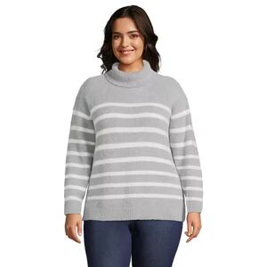 Lands' End Plus Size Lands' End Eyelash Boxy Turtleneck Sweater, Women's, Size: 2XL, Grey