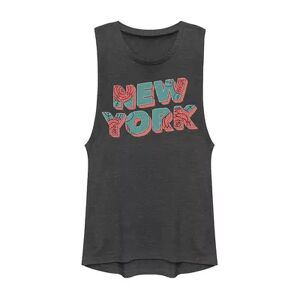 Unbranded Juniors' New York Retro Rose Graphic Muscle Tank, Girl's, Size: XS, Grey