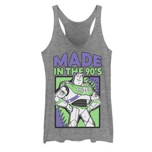 Licensed Character Juniors' Disney/Pixar Toy Story 4 Buzz Lightyear Made In The 90's Tank Top, Girl's, Size: Small, Grey