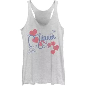 Licensed Character Juniors' Disney Mickey And Friends Minnie Mouse Heart Text Tank, Girl's, Size: XL, White