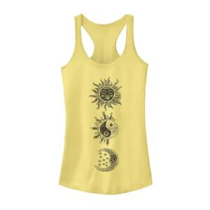 Unbranded Juniors' Sun Moon Woodcut Galactic Graphic Tank, Girl's, Size: XL, Yellow