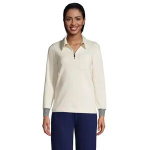 Lands' End Women's Tall Lands' End Serious Sweats 1/4-Zip Sweatshirt, Size: Small Tall, Natural