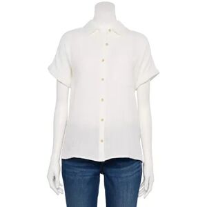 Sonoma Goods For Life Women's Sonoma Goods For Life Button-Front Shirt, Size: Small, White