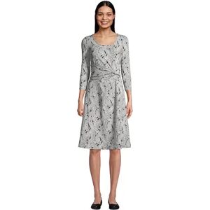 Women's Lands' End Twist Front Fit & Flare Dress, Size: Small, Oxford