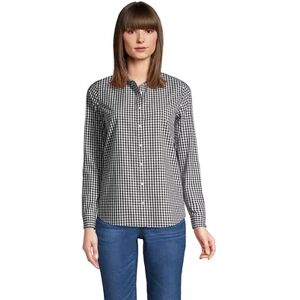 Lands' End Women's Lands' End Wrinkle-Free No Iron Button-Front Shirt, Size: 4, Black