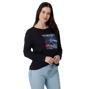 Wrangler Women's Wrangler Boyfriend Long Sleeve Graphic Tee, Size: XS, Black