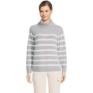 Lands' End Women's Lands' End Eyelash Boxy Turtleneck Sweater, Size: XL, Grey