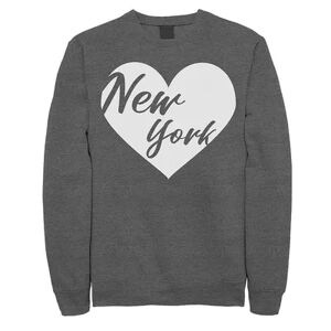 Juniors Fifth Sun New York Heart Fleece Top, Girl's, Size: XL, Grey