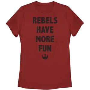 Licensed Character Juniors' Star Wars Rebels Have More Fun Logo Word Stack Tee, Girl's, Size: Small, Red