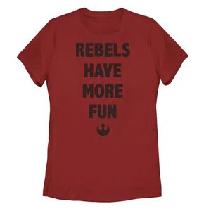 Licensed Character Juniors' Star Wars Rebels Have More Fun Logo Word Stack Tee, Girl's, Size: XXL, Red