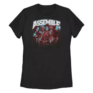 Licensed Character Juniors' Marvel Avengers Assemble Red Hue Portrait Tee, Girl's, Size: XXL, Black