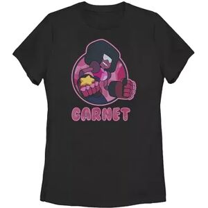 Licensed Character Juniors' Steven Universe Garnet Pink Hue Circle Portrait Tee, Girl's, Size: Medium, Black