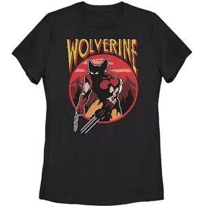 Licensed Character Juniors' Marvel X-Men Wolverine Retro Game Circle Logo Tee, Girl's, Size: XL, Black