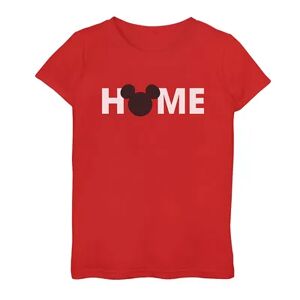 Licensed Character Disney's Girls 7-16 Mickey Head Home Graphic Tee, Girl's, Size: Large, Red
