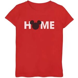 Licensed Character Disney's Girls 7-16 Mickey Head Home Graphic Tee, Girl's, Size: Small, Red