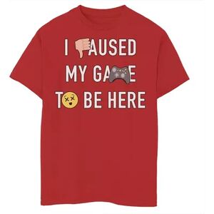 Unbranded Boys 8-20 Paused My Game Graphic Tee, Boy's, Size: XL, Red