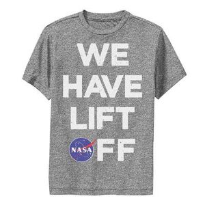 Licensed Character Boys 8-20 NASA We Have Lift Off Text Stack Logo Performance Graphic Tee, Boy's, Size: Large, Grey