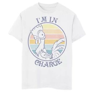 Licensed Character Disney's Moana Boys 8-20 Hei Hei I'm In Charge Sunset Fleece Graphic Tee, Boy's, Size: Small, White
