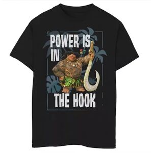 Licensed Character Disney's Moana Boys 8-20 Maui Power Is In The Hook Portrait Graphic Tee, Boy's, Size: Small, Black