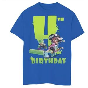 Licensed Character Boys 8-20 Nintendo Splatoon Inkling 4th Birthday Green Splatter Portrait Graphic Tee, Boy's, Size: Small, Med Blue