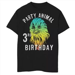 Star Wars Boys 8-20 Star Wars Chewie Party Animal 3rd Birthday Colorful Portrait Graphic Tee, Boy's, Size: Small, Black