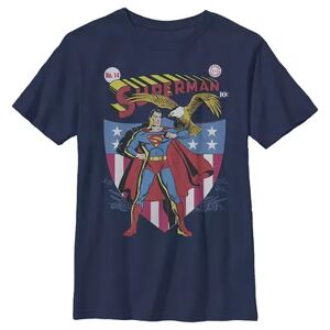Licensed Character Boys 8-20 DC Comics Superman Stars And Stripes Poster Graphic Tee, Boy's, Size: XS, Blue