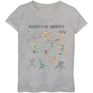 Girls 7-16 Marvel Textbook Heroes Graphic Tee, Girl's, Size: Large, Grey