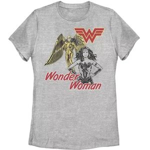 Licensed Character Juniors' DC Comics Wonder Woman Double Pose Poster Graphic Tee, Girl's, Size: XL, Grey