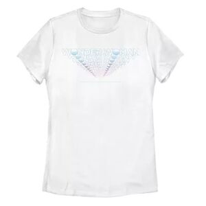 Licensed Character Juniors' DC Comics Wonder Woman Retro Stacked Text Graphic Tee, Girl's, Size: Medium, White