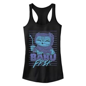 Licensed Character Juniors' Star Wars: The Rise Of Skywalker Babu Frik Cute Smile Tank Top, Girl's, Size: Large, Black