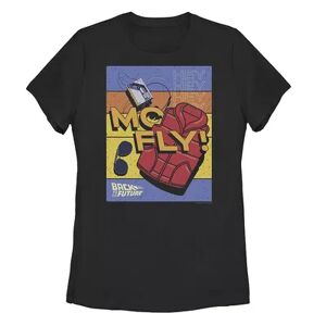 Licensed Character Juniors' Back To The Future McFly Sunset Poster Tee, Girl's, Size: Medium, Black