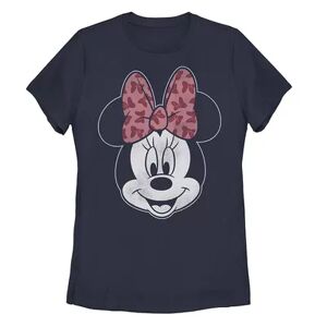 Licensed Character Disney's Minnie Mouse Juniors' Head Shot Graphic Tee, Girl's, Size: Medium, Blue