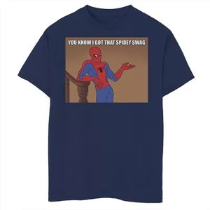 Marvel Boys 8-20 Marvel Spider-Man You Know I Got That Spidey Swag Vintage Graphic Tee, Boy's, Size: Medium, Blue