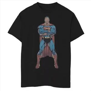 Licensed Character Boys 8-20 DC Comics Superman Power Stance Comic Poster Graphic Tee, Boy's, Size: XS, Black