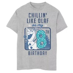 Disney s Frozen Boys 8-20 Chillin' Like Olaf On My 8th Birthday Graphic Tee, Boy's, Size: Medium, Med Grey